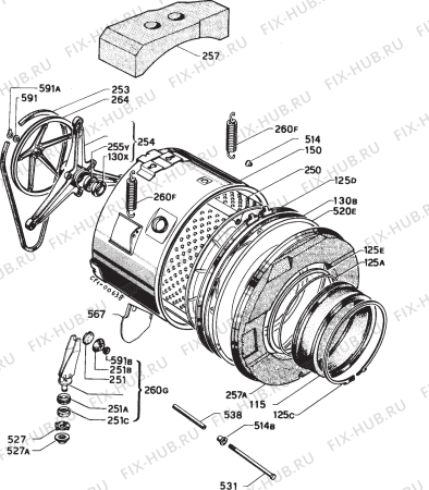 Взрыв-схема стиральной машины Zanussi ZF1100JX - Схема узла Functional parts 267